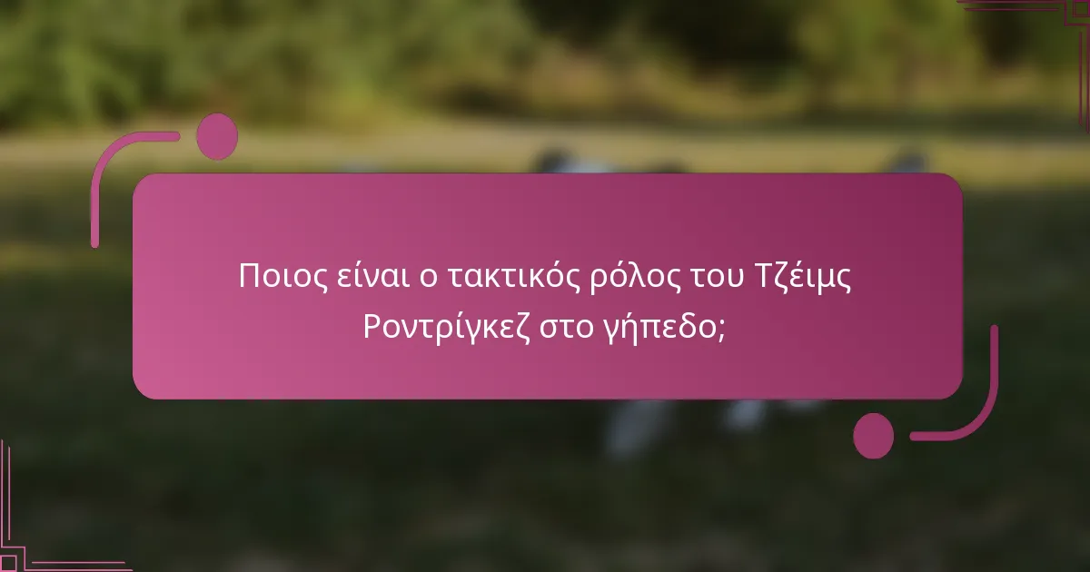 Ποιος είναι ο τακτικός ρόλος του Τζέιμς Ροντρίγκεζ στο γήπεδο;