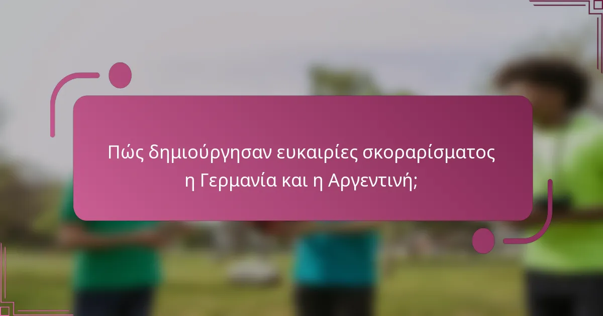 Πώς δημιούργησαν ευκαιρίες σκοραρίσματος η Γερμανία και η Αργεντινή;